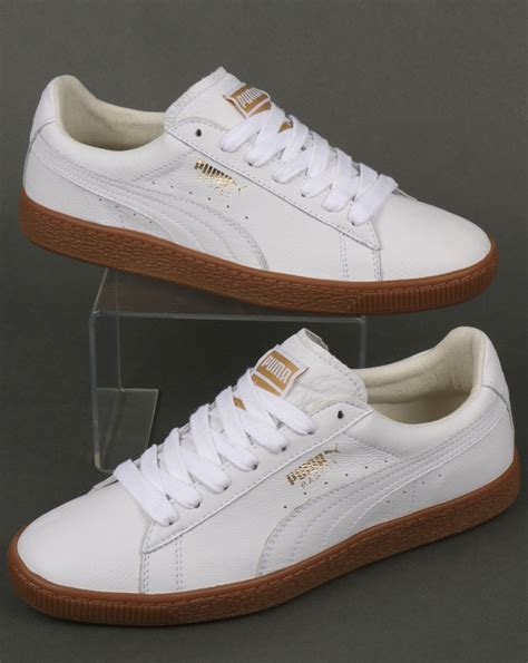 white puma with gum sole